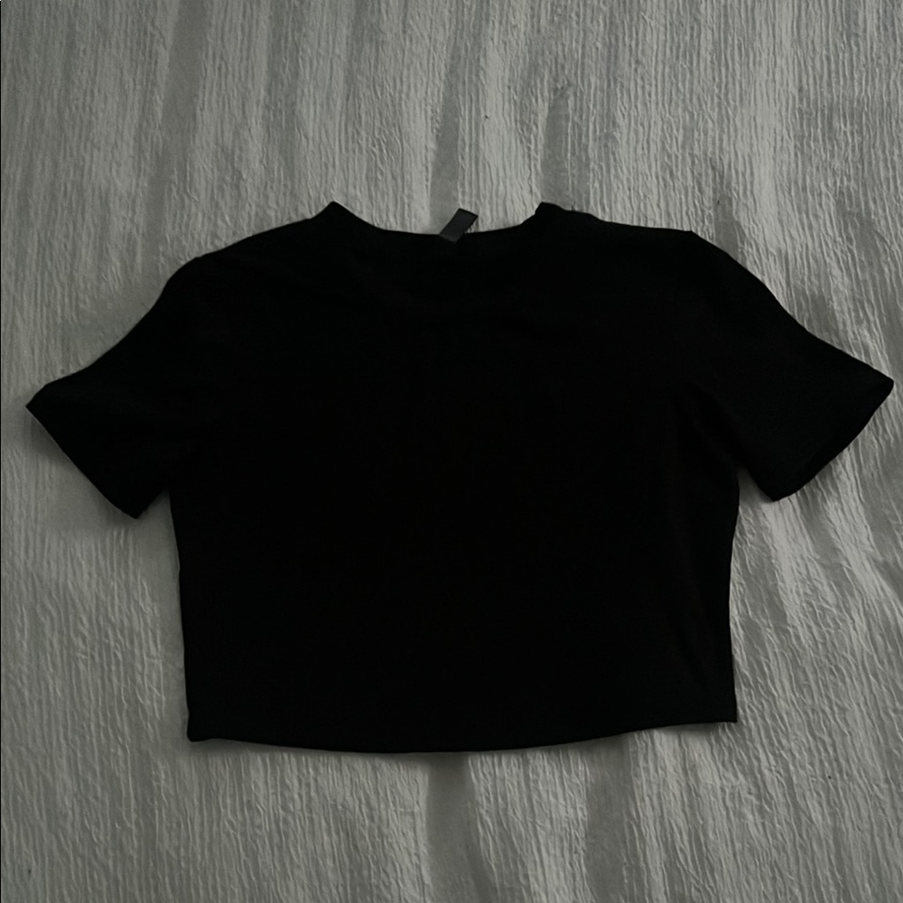 Kyodan Black Fitted Crop T-Shirt Short Sleeve